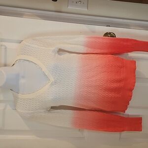 Victoria's Secret Cream and Coral V-Neck Sweater